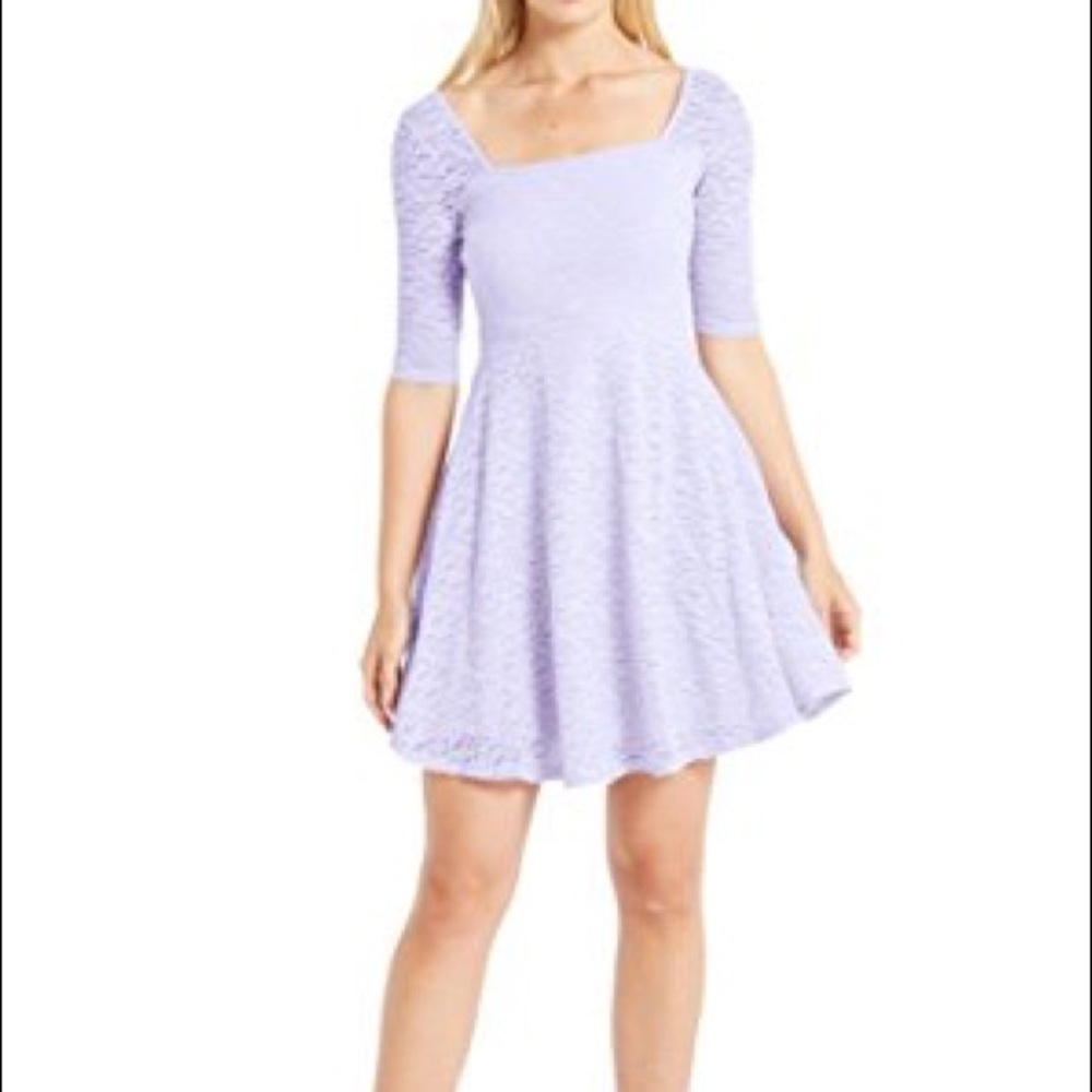 Light Purple Lace Skater Dress